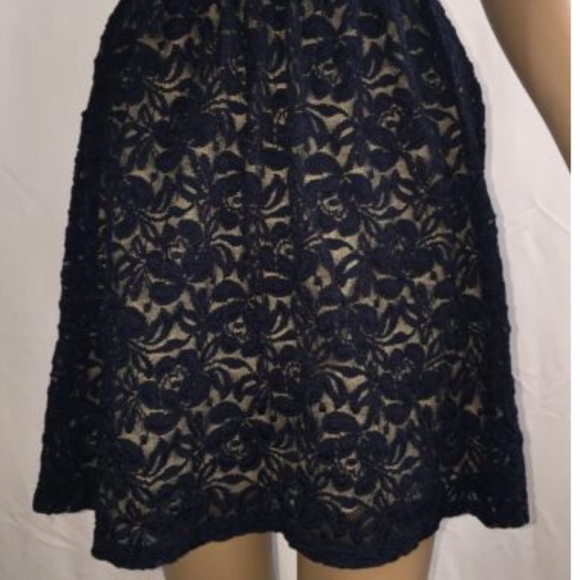 Strapless Navy Blue Lace Dress Medium - Picture 5 of 6